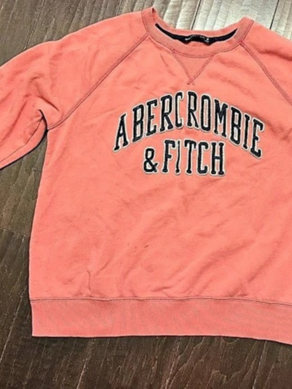 Abercrombie & Fitch Applique Arch Logo Crewneck Sweatshirt Logo Sweatshirt in